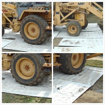 4ft.W X 8ft.L Diamond จาน Tread Design HDPE Ground Protection Mats Clear