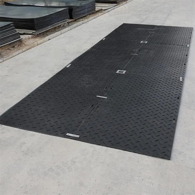 เสื่อป้องกันพื้นแทร็กการก่อสร้างคอมโพสิต HDPE สำหรับถนนทางเข้าชั่วคราว