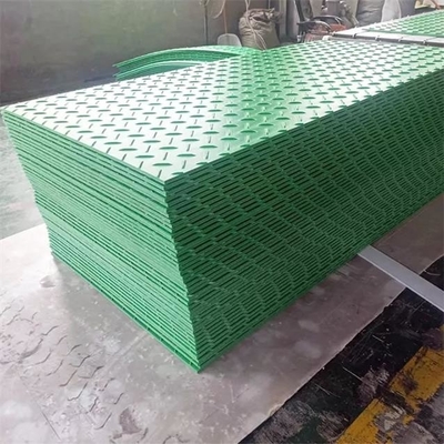 Green Composite HDPE Truck Support Ground Protection เสื่อก่อสร้างขนาดใหญ่
