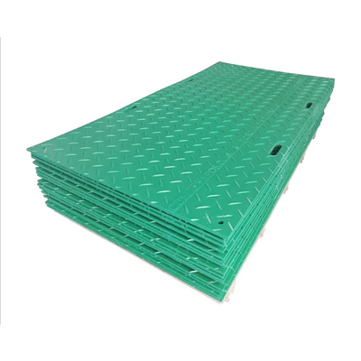 Green Composite HDPE Truck Support Ground Protection เสื่อก่อสร้างขนาดใหญ่