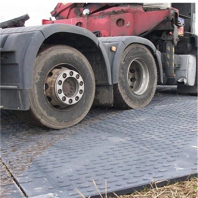 เสื่อป้องกันพื้นแทร็กการก่อสร้างคอมโพสิต HDPE สำหรับถนนทางเข้าชั่วคราว