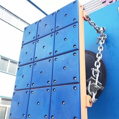 แผงกันน้ำพลาสติกสีน้ำเงินทะเล UHMWPE Dock แผ่นบังโคลนสำหรับบังโคลนท่าเทียบเรือ